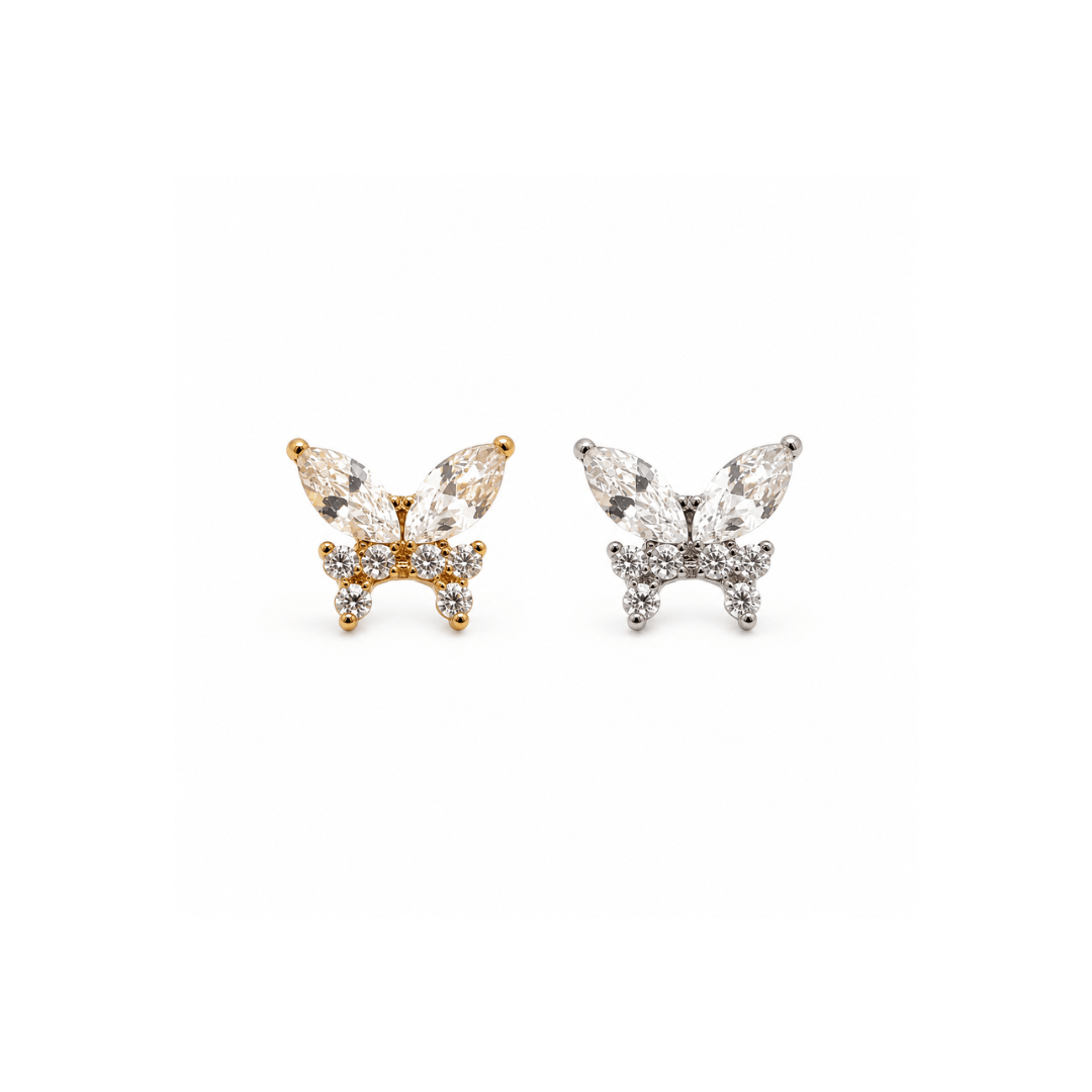 Piercing Butterfly Élégance Cravejado em Titânio | Pratinhas