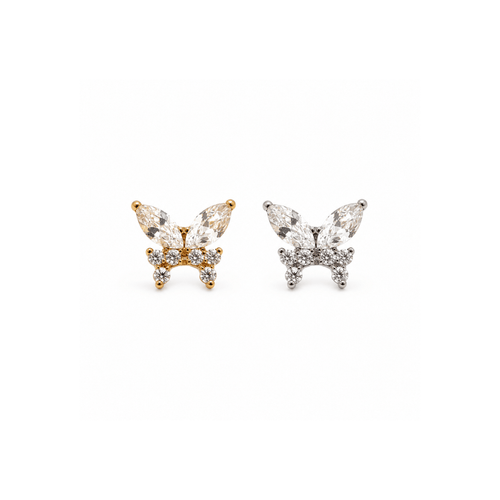 Piercing Butterfly Élégance Cravejado em Titânio | Pratinhas