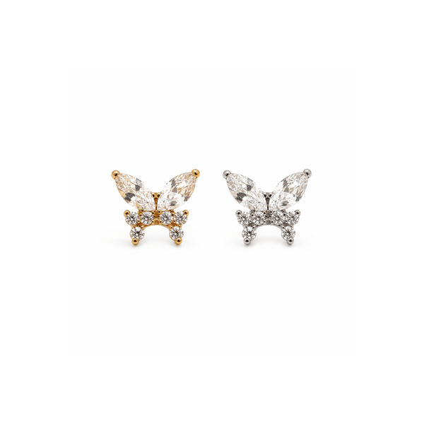 Piercing Butterfly Élégance Cravejado em Titânio | Pratinhas