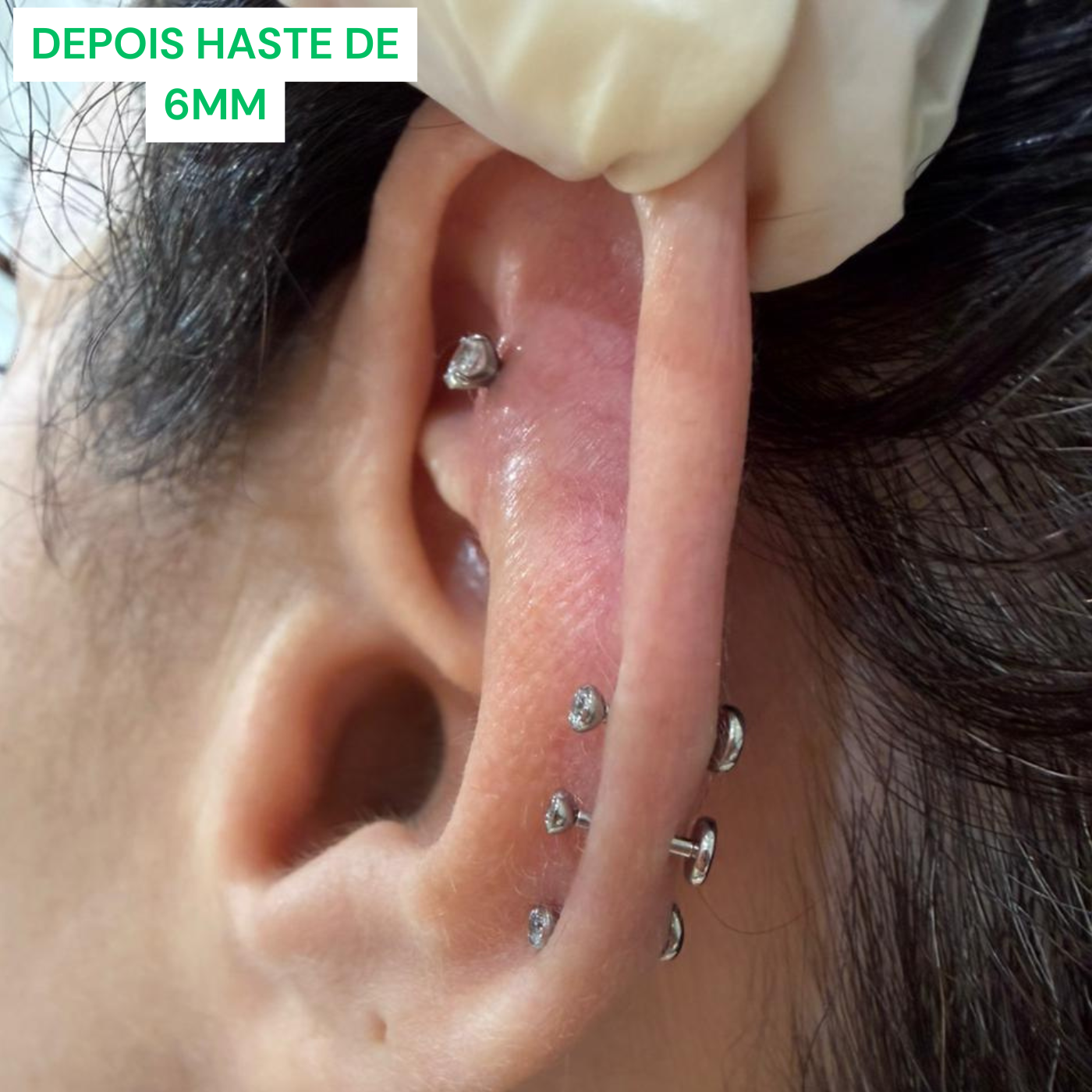 Piercing Trio Australiano Flor de Cristal em Titânio | Pratinhas