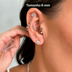 Brinco Solitário de Titânio Gold | Pratinhas
