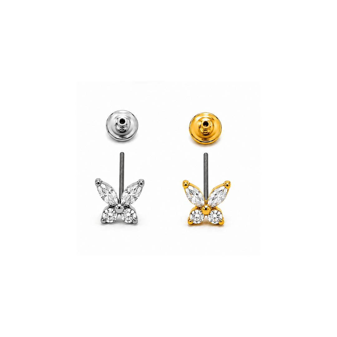 Piercing Australiano Borboleta Natural 5mm | Pratinhas