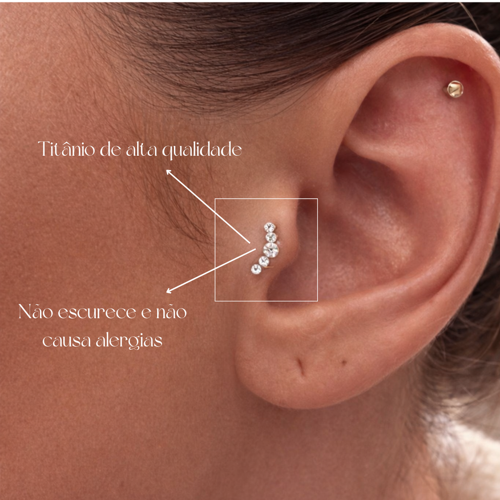 Piercing Virginia em titânio - Pratinhas