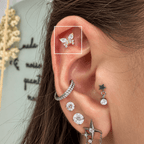 Piercing Butterfly Élégance Cravejado em Titânio | Pratinhas