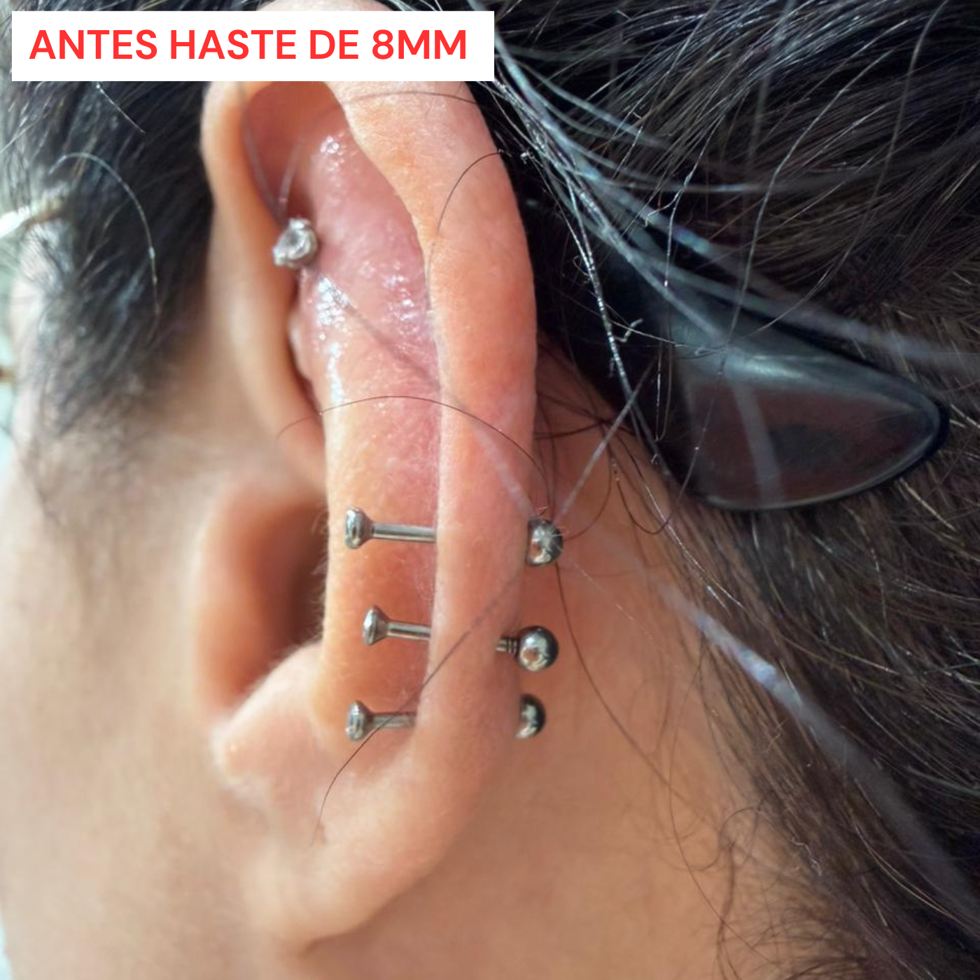 Piercing Trio Australiano Flor de Cristal em Titânio | Pratinhas