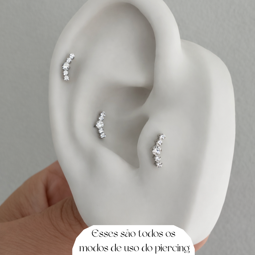 Piercing Virginia em titânio - Pratinhas