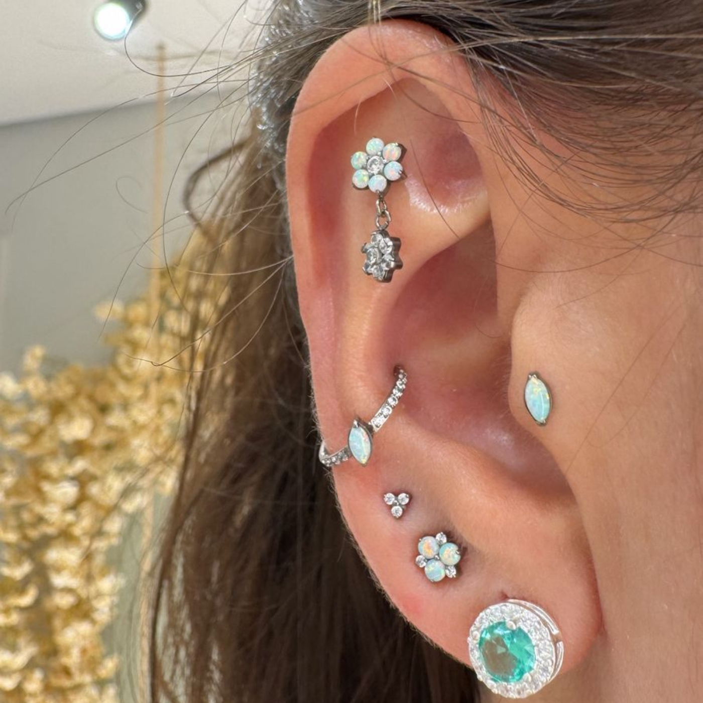 Conjunto Verde Imperial Pratinhas - Brinco + Colar Imperial