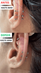 Piercing Tragus 3 Flores em Titânio | Pratinhas