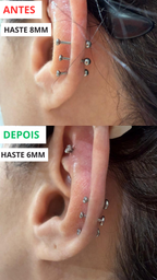 Piercing Helix Flor em Titânio | Pratinhas
