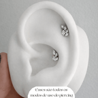 Piercing Lumière Ramo em Titânio | Argola Cartilagem | Pratinhas
