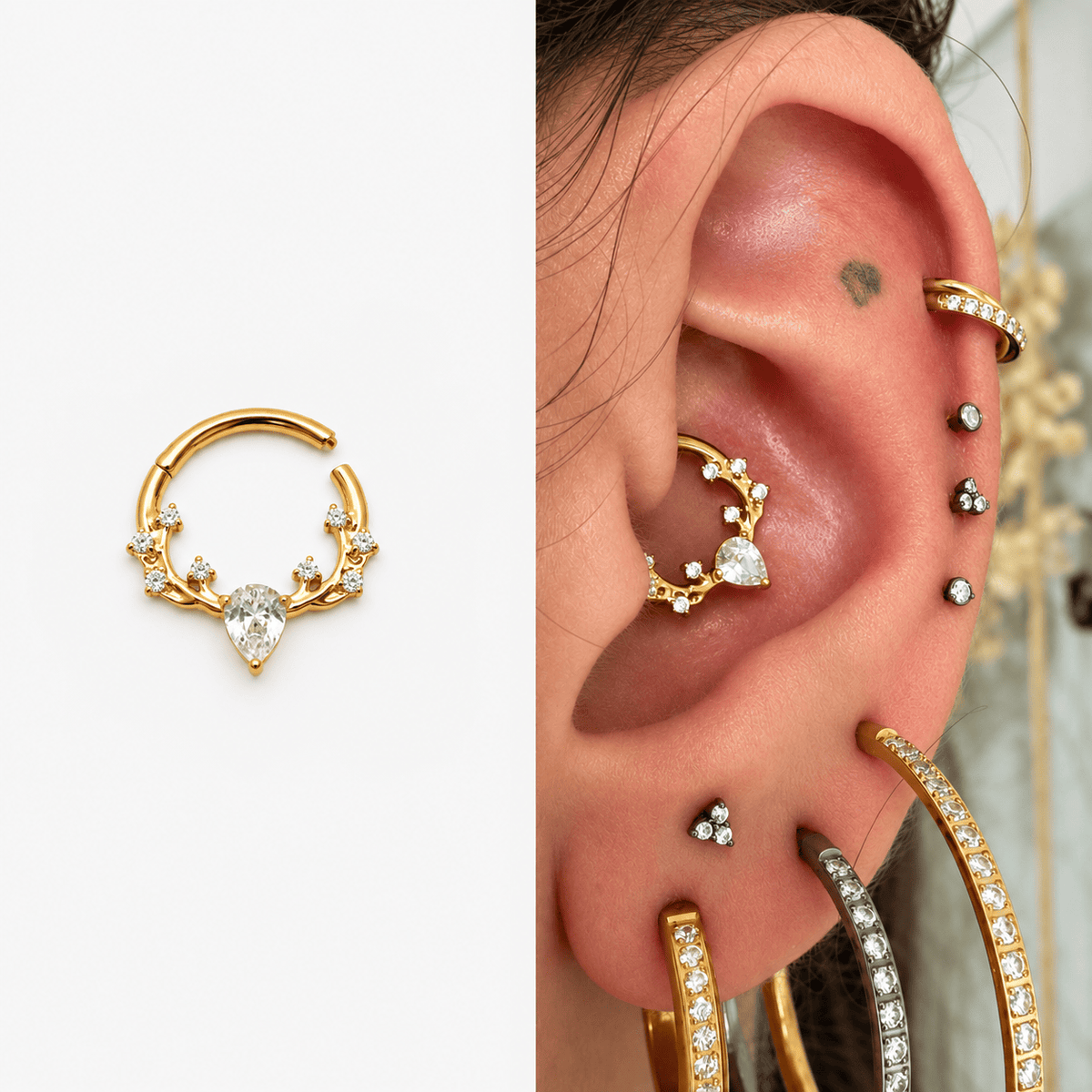 Piercing Argola Daith em Titânio | Pratinhas