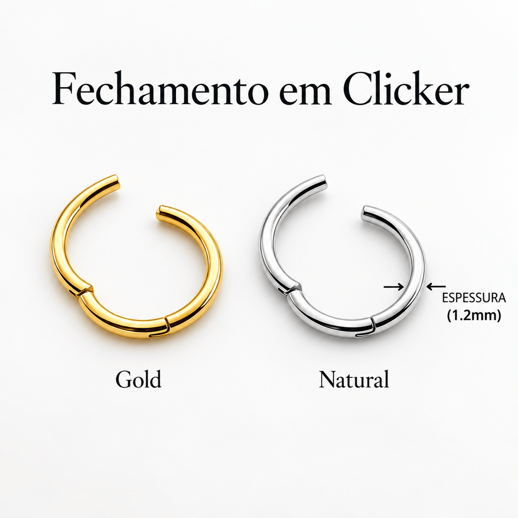 Piericng Titânio Duplo Zircônias cravejadas em Titânio | Pratinhas