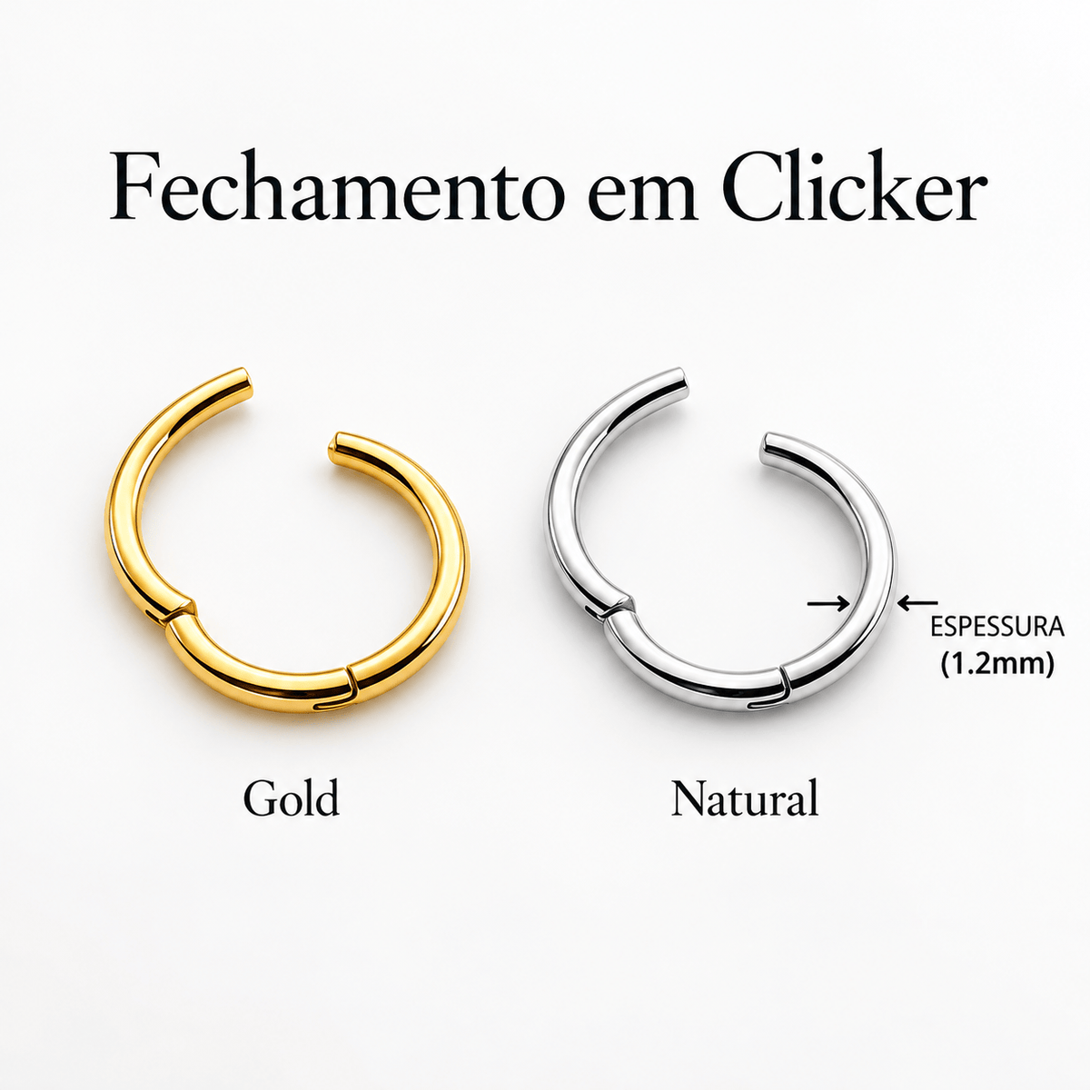 Piericng Titânio Duplo Zircônias cravejadas em Titânio | Pratinhas