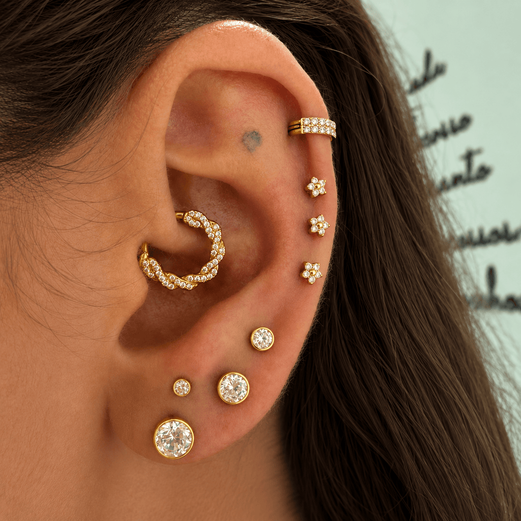 Piercing Australiano Flor 2mm | Pratinhas