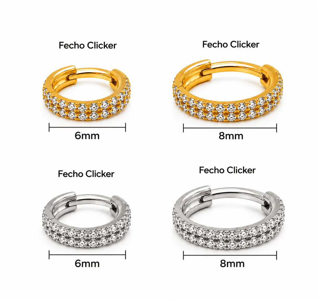 Piercing 2 Fileiras Cravejadas Para Helix Em Titânio | Pratinhas