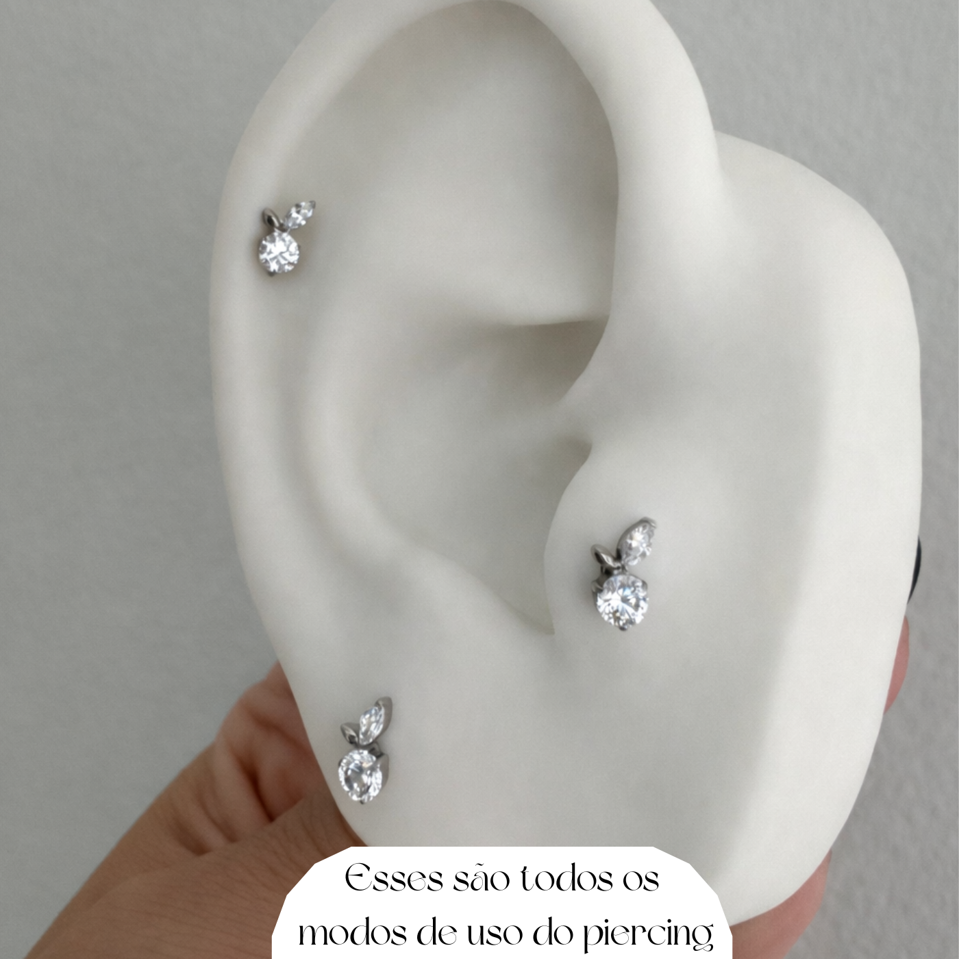 Piercing Tragus Apple em Titânio Antialérgico | Pratinhas