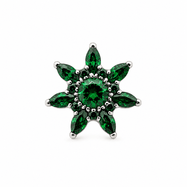 Piercing Esmeralda Imperial Titânio | Pratinhas