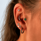 Piercing Esmeralda Imperial Titânio | Pratinhas