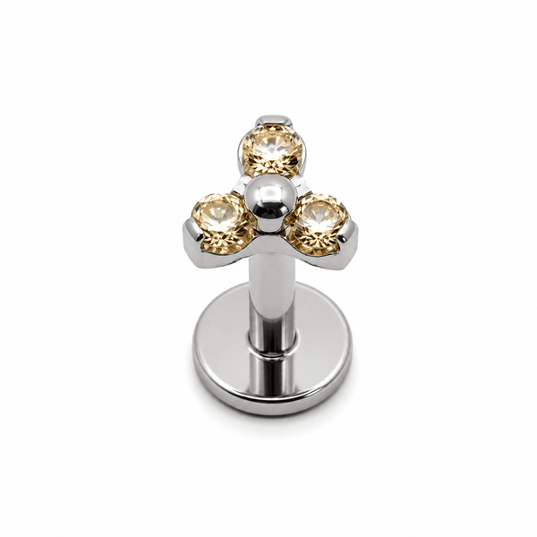 Piercing trinity mini zircônia | Pratinhas