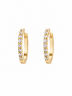 Argola Lumina Cravejada em Titânio Dourado 10mm | Pratinhas