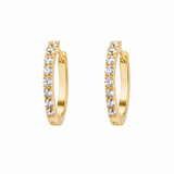 Argola Lumina Cravejada em Titânio Dourado | Pratinhas