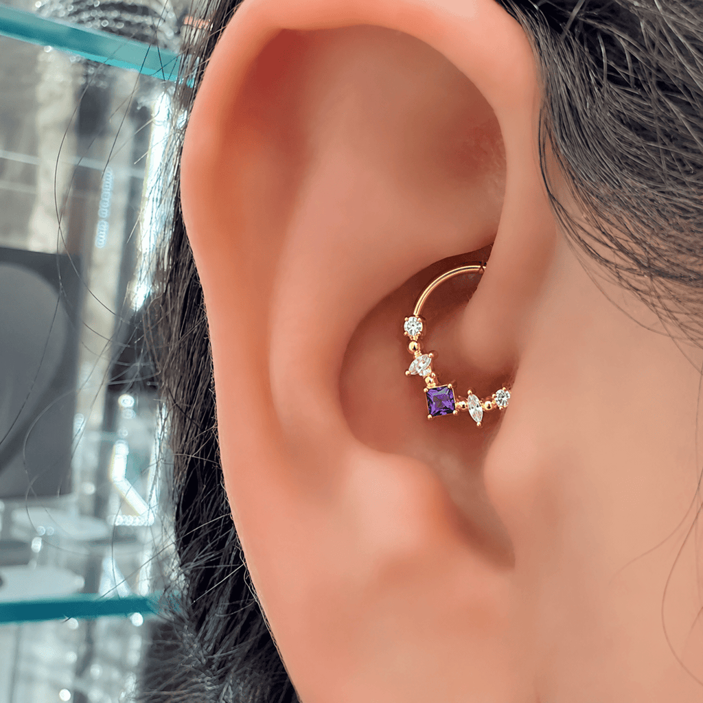 Piercing Daith Aurora Amethyst Gold | Pratinhas