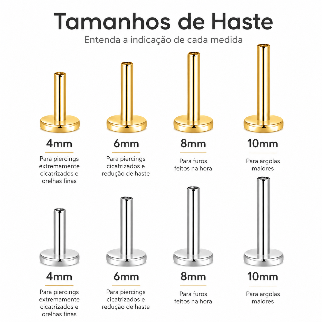 Piercing em Titânio Antialérgico | Pratinhas