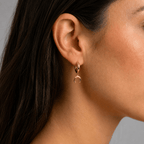 Brinco Lua Titânio Gold 14mm | Pratinhas