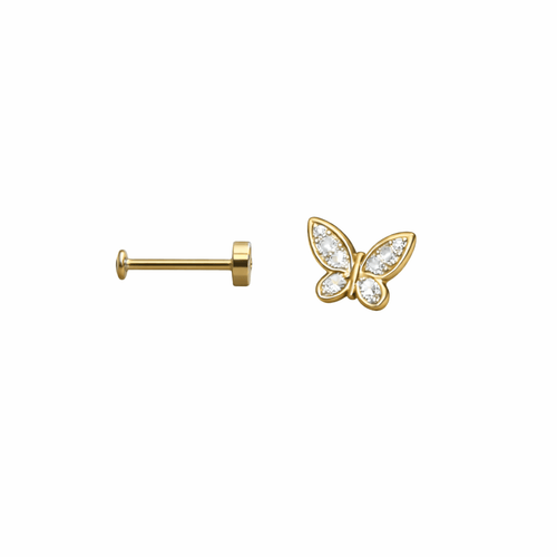 Piercing Helix Borboleta em Titânio | Pratinhas