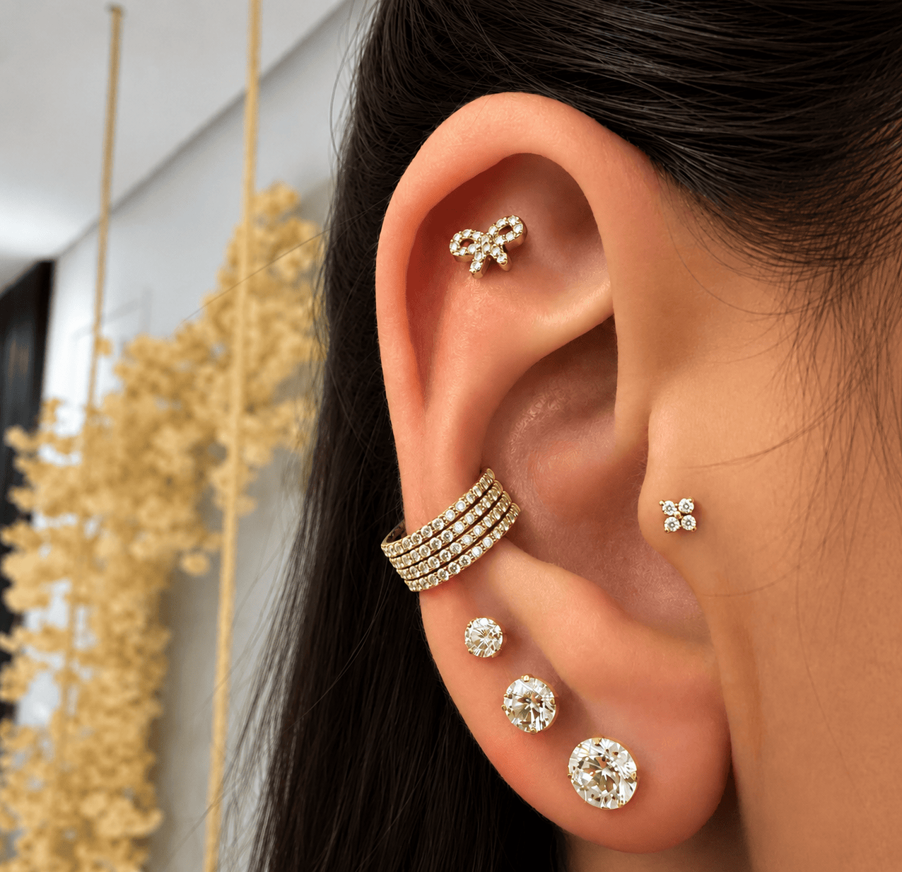 Piercing Aurora 4 Fileiras Titânio | Pratinhas