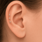 Piercing Australiano Trinity de Cristal em Titânio | Pratinhas