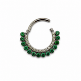Piercing Articulado em Titânio com Zircônias Verdes 8mm | Pratinhas