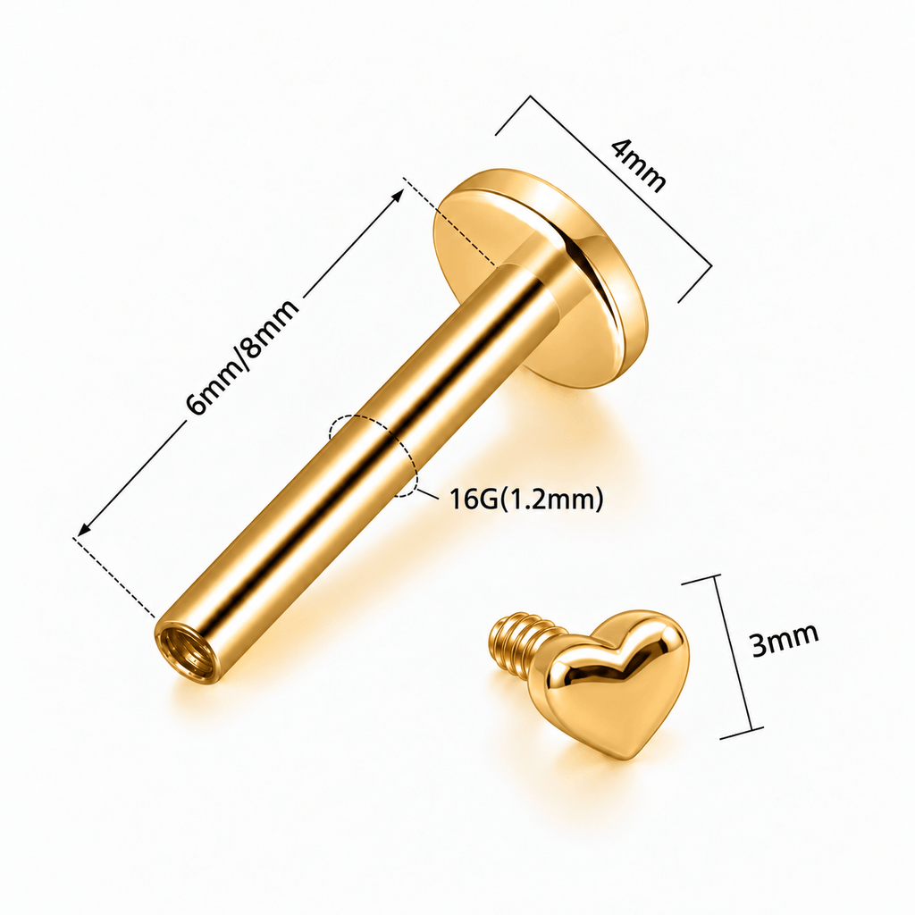Piercing mini Coração Titânio | Pratinhas