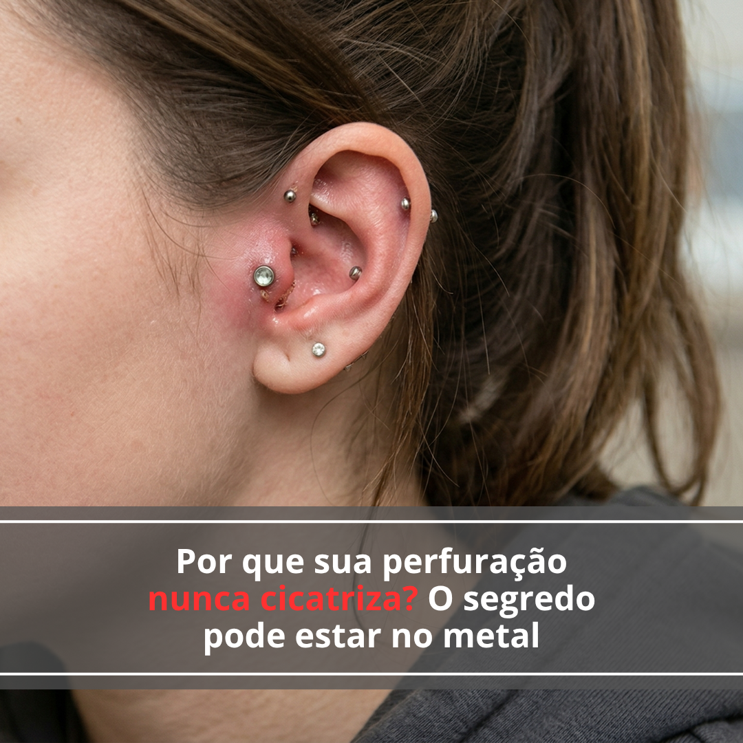Piercing Titânio Celeste Gold 7mm e 11mm | Pratinhas