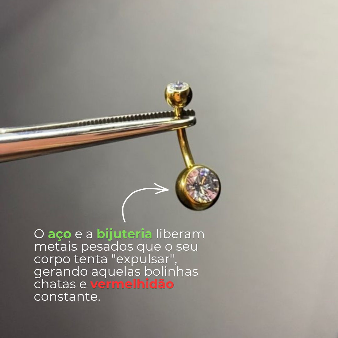 Piercing Titânio Celeste Gold 7mm e 11mm | Pratinhas