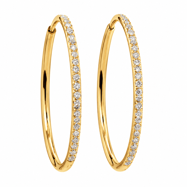 Brincos Argola Cravejados Titânio Gold  | Pratinhas