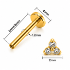 Piercing Australiano Trinity em Titânio | Pratinhas