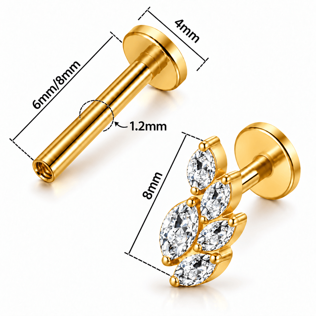 Piercing Lumière Ramo em Titânio | Pratinhas