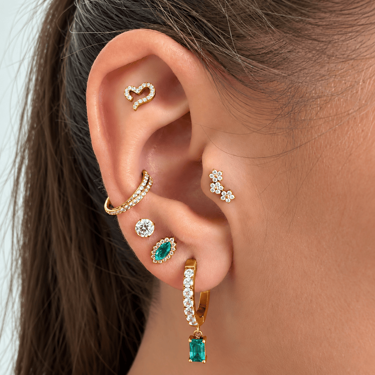 Piercing 3 Flores em Titânio | Pratinhas