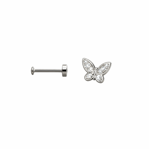 Piercing Helix Borboleta em Titânio | Pratinhas