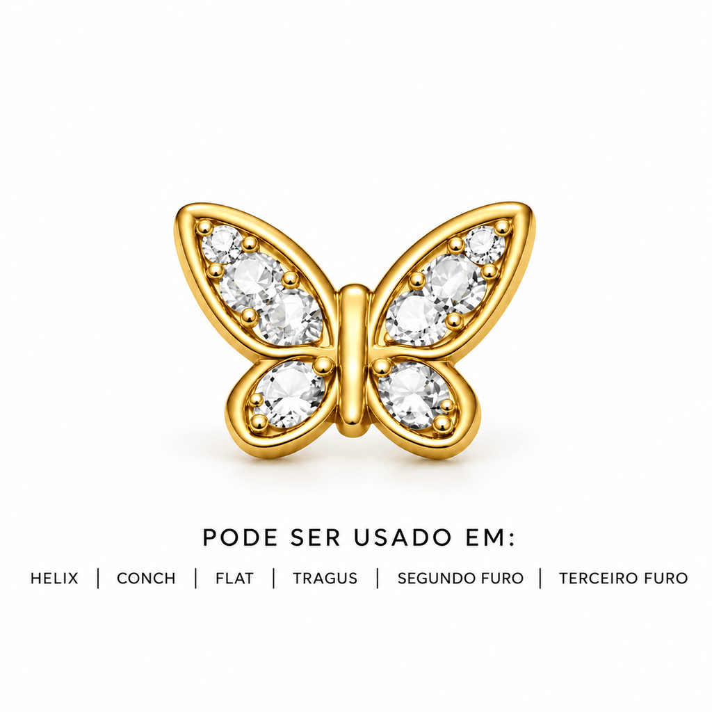 Piercing Borboleta em Titânio | Pratinhas