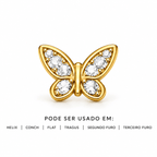 Piercing Borboleta em Titânio | Pratinhas