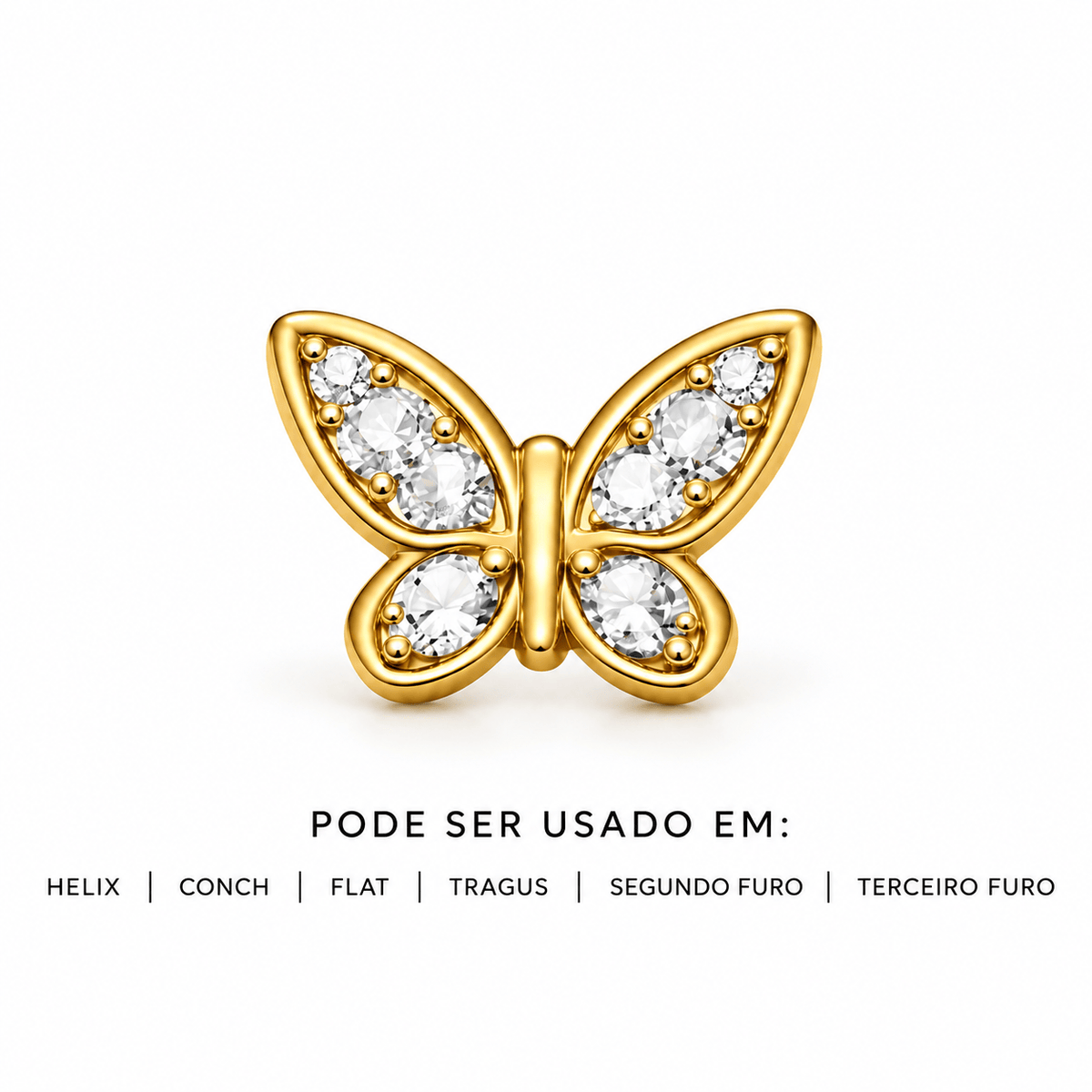 Piercing Borboleta em Titânio | Pratinhas