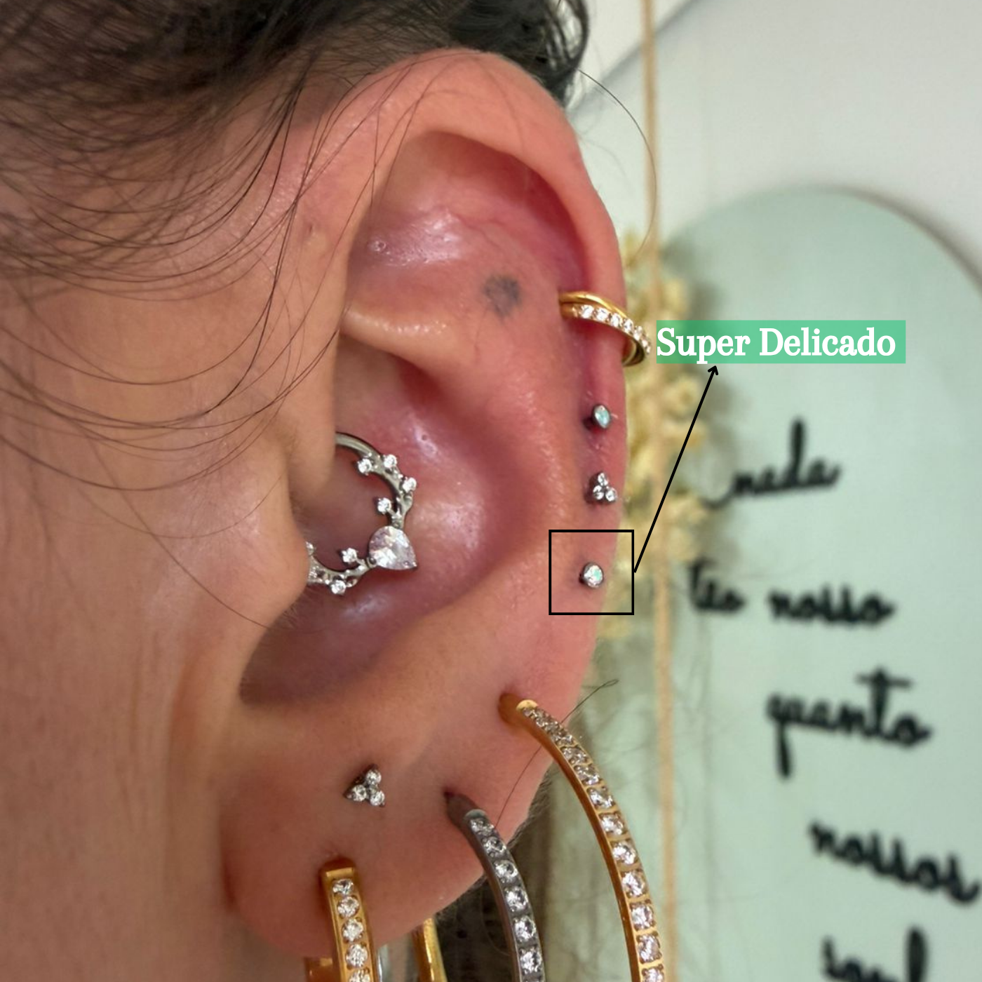Piercing Trio Australiano Pontos de Luz em Titânio | Pratinhas