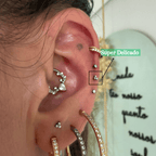 Piercing Australiano Trinity de Cristal em Titânio | Pratinhas
