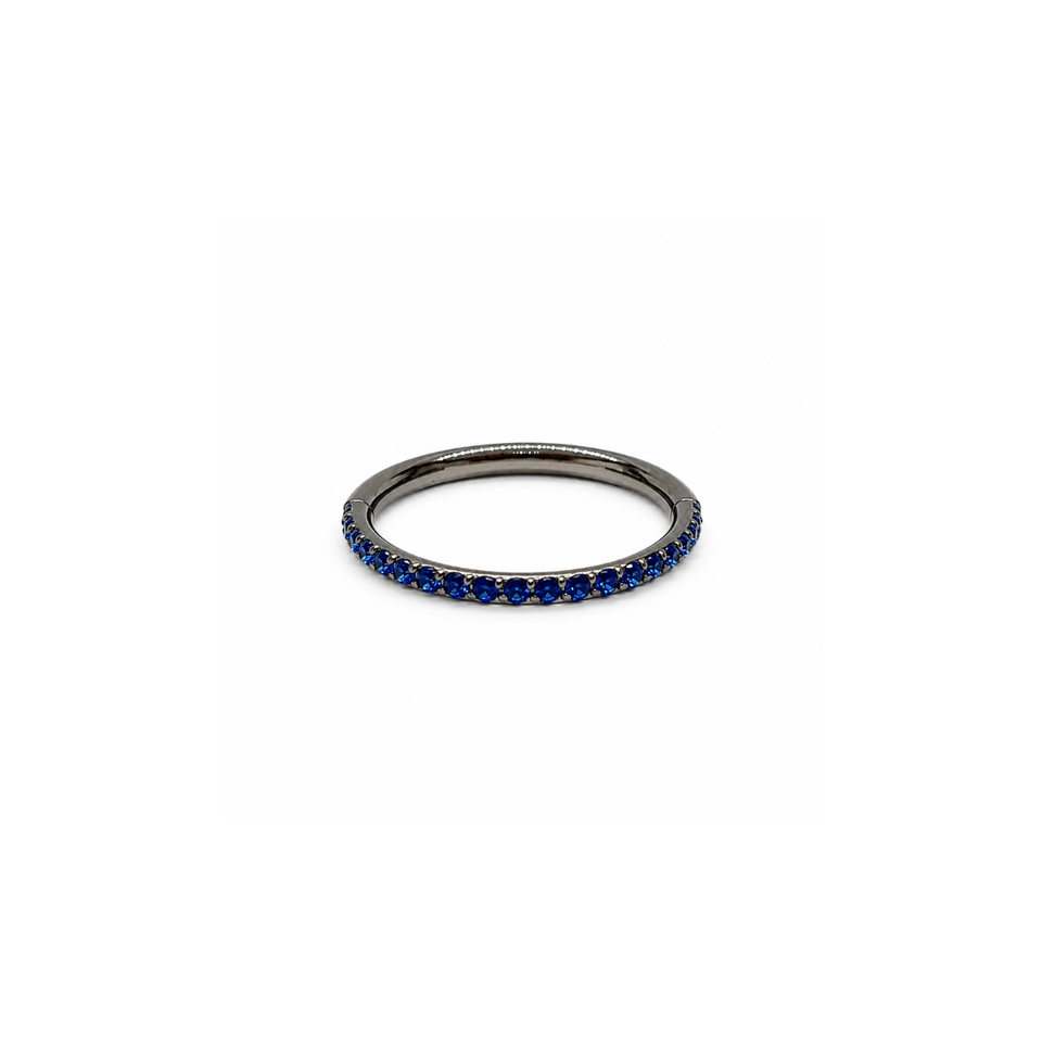 Piercing Articulado Zircônia Azul Escuro cravejada 8mm | Pratinhas