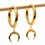 Brinco Lua Titânio Gold 14mm | Pratinhas