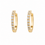 Brinco Lumina Cravejada em Titânio Gold 10mm | Pratinhas