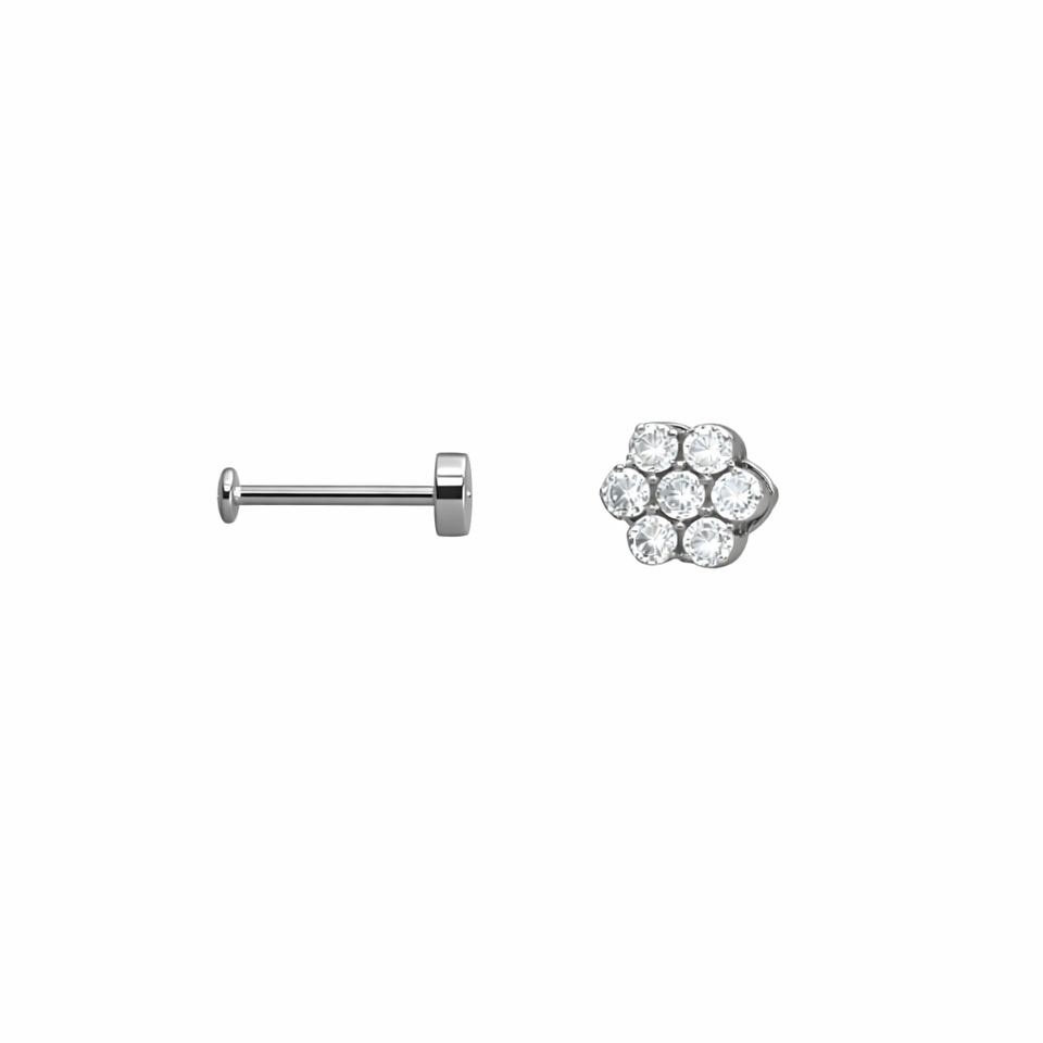 Piercing Flor em Titânio | Pratinhas