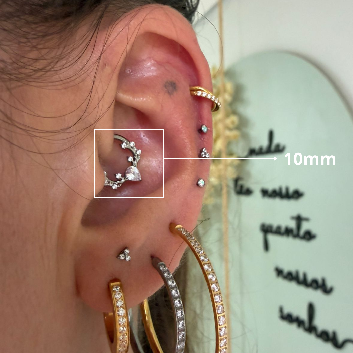 Piercing Argola Daith em Titânio Premium | Pratinhas